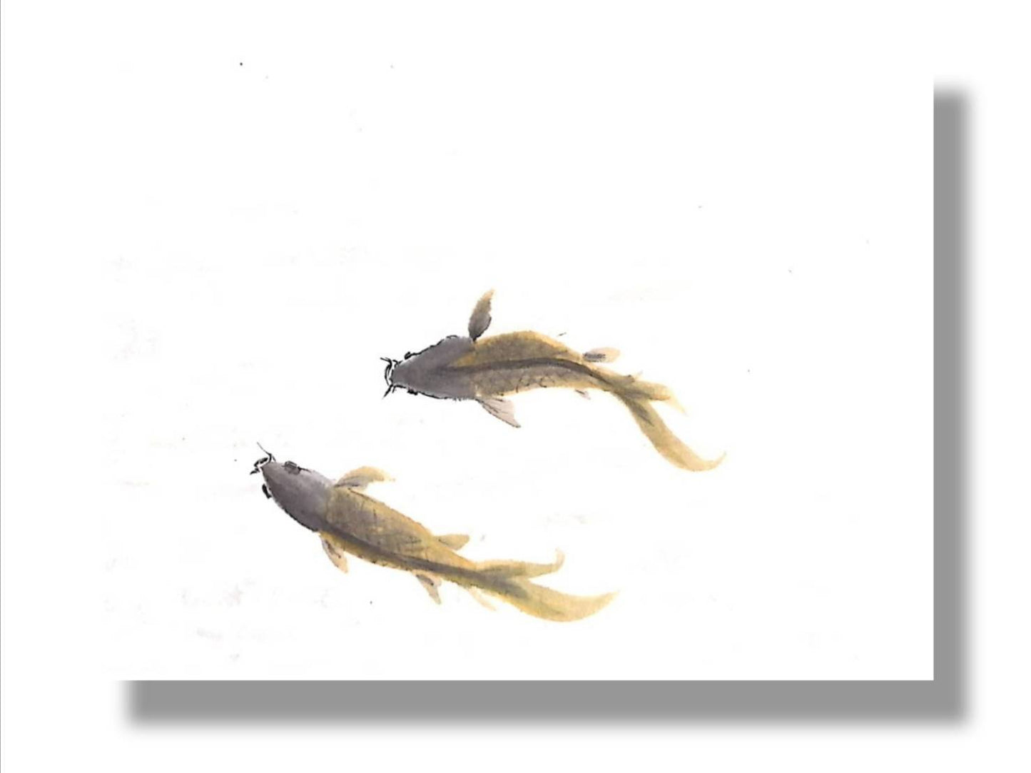 【図案番号（1-11）：鯉】（1人用）水墨画と名前入りポエム