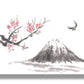 【図案番号（1-9）：富士と紅梅】（1人用）水墨画と名前入りポエム