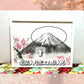 【図案番号（2-14）：富士と桜】（1～2人用）水墨画と名前入りポエム